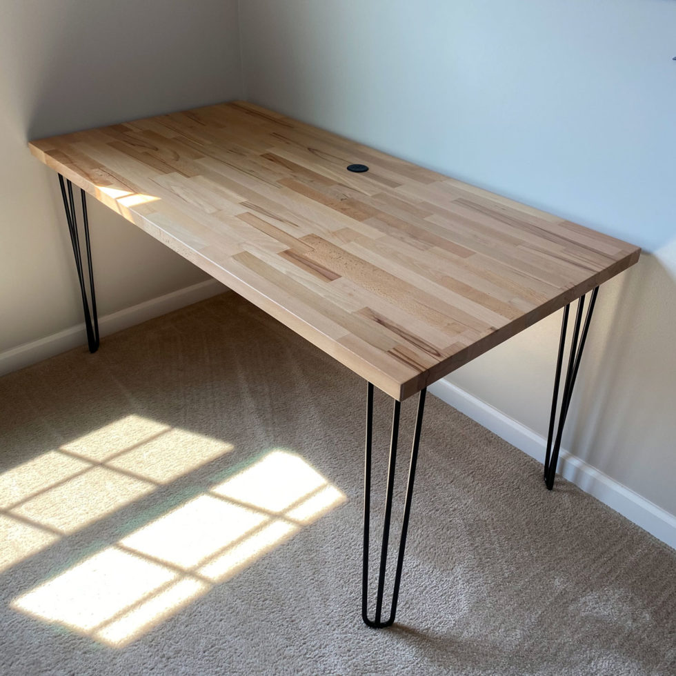 Guide To A DIY Butcher Block Desk In Minutes Hardwood Reflections   Finished Product 1 980x980 